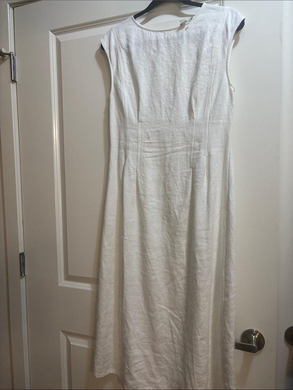 Banana Republic White Midi Linen Dress